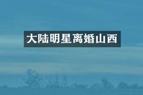 大陆明星离婚山西