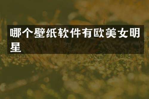 哪个壁纸软件有欧明星