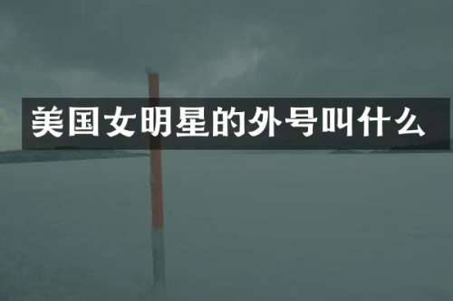 美国女明星的外号叫什么