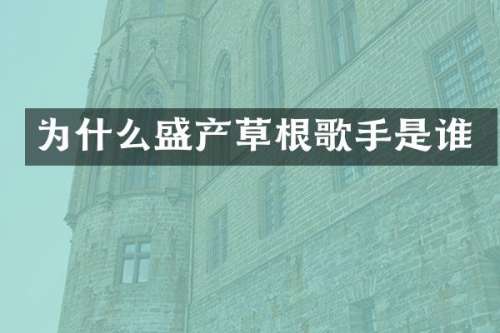为什么盛产草根歌手是谁