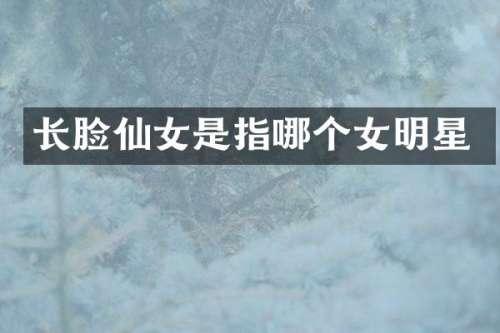 长脸仙女是指哪个女明星