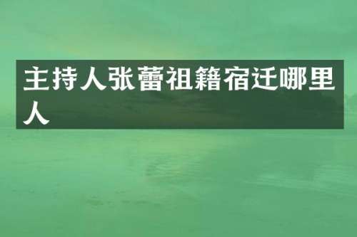 主持人张蕾祖籍宿迁哪里人