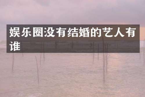 娱乐圈没有结婚的艺人有谁