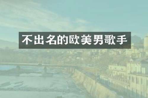 不出名的欧美男歌手