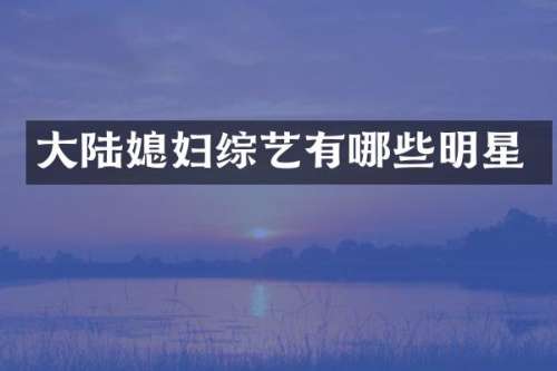 大陆媳妇综艺有哪些明星