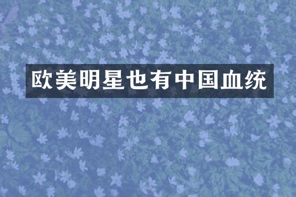 欧美明星也有中国血统