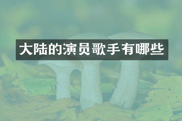 大陆的演员歌手有哪些