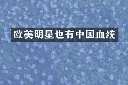欧美明星也有中国血统