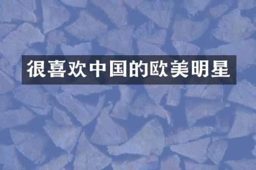 很喜欢中国的欧美明星