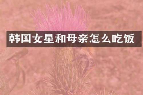 韩国女星和母亲怎么吃饭