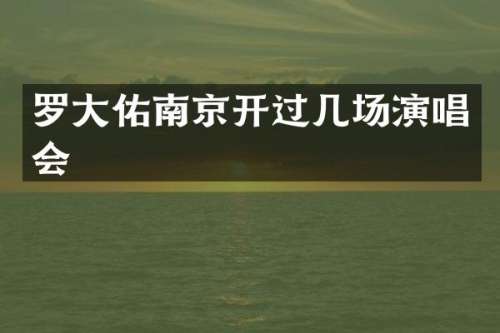 罗大佑南京开过几场演唱会