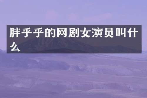 胖乎乎的网剧女演员叫什么