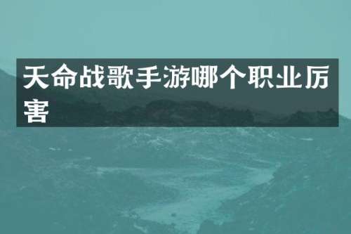 天命战歌手游哪个职业厉害