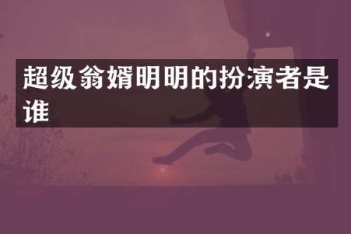 超级翁婿明明的扮演者是谁