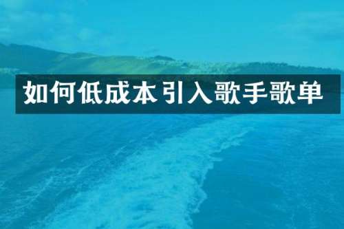 如何低成本引入歌手歌单