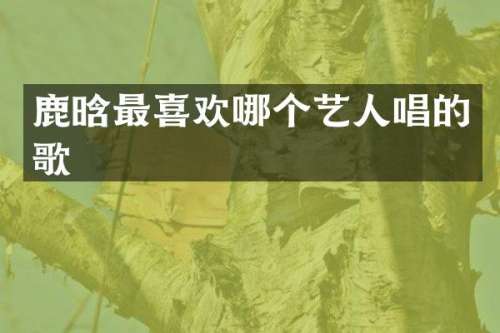 鹿晗最喜欢哪个艺人唱的歌