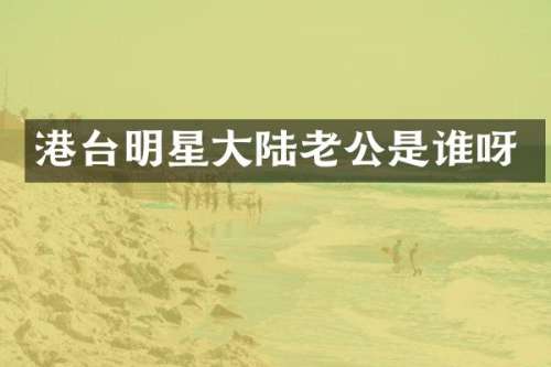 港台明星大陆老公是谁呀