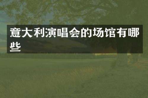 意大利演唱会的场馆有哪些