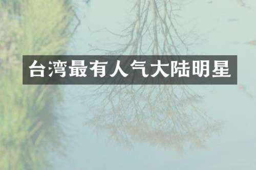台湾最有人气大陆明星