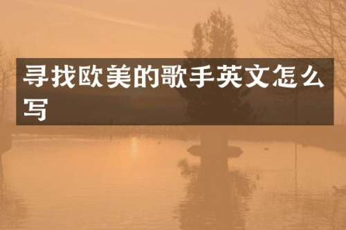 寻找欧美的歌手英文怎么写
