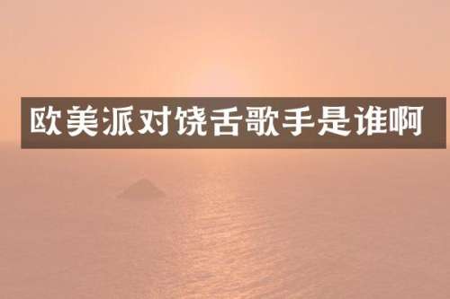 欧美派对饶舌歌手是谁啊