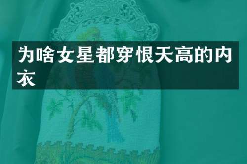 为啥女星都穿恨天高的内衣