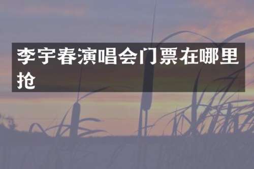 李宇春演唱会门票在哪里抢