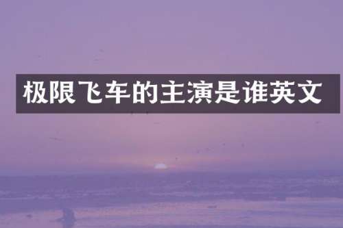 极限飞车的主演是谁英文