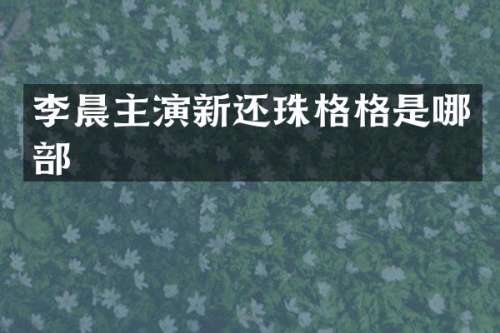 李晨主演新还珠格格是哪部