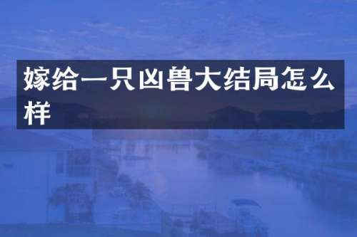 嫁给一只凶兽大结局怎么样