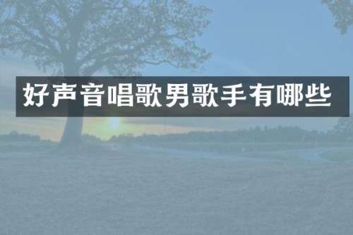 好声音唱歌男歌手有哪些