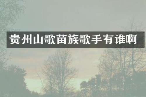 贵州山歌苗族歌手有谁啊