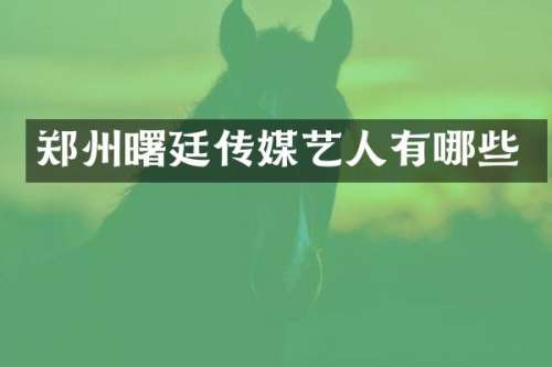 郑州曙廷传媒艺人有哪些