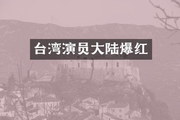 台湾演员大陆爆红