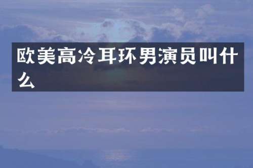 欧美高冷耳环男演员叫什么