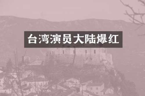 台湾演员大陆爆红
