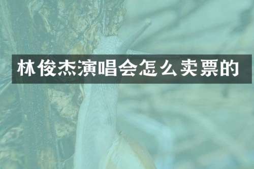 林俊杰演唱会怎么卖票的