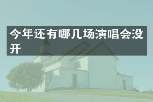 今年还有哪几场演唱会没开