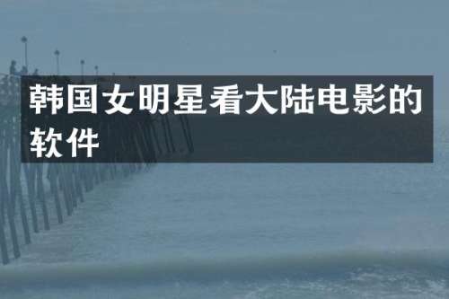 韩国女明星看大陆电影的软件