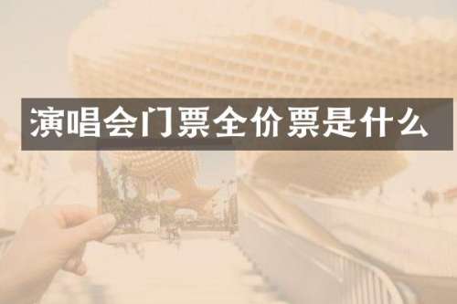 演唱会门票全价票是什么