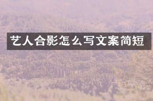 艺人合影怎么写文案简短