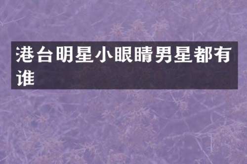 港台明星小眼睛男星都有谁