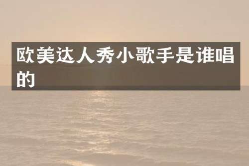 欧美达人秀小歌手是谁唱的