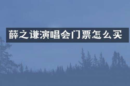 薛之谦演唱会门票怎么买