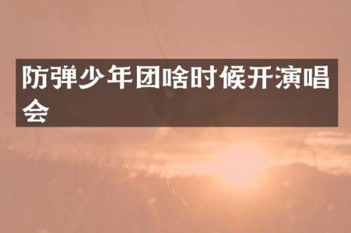 少年团啥时候开演唱会