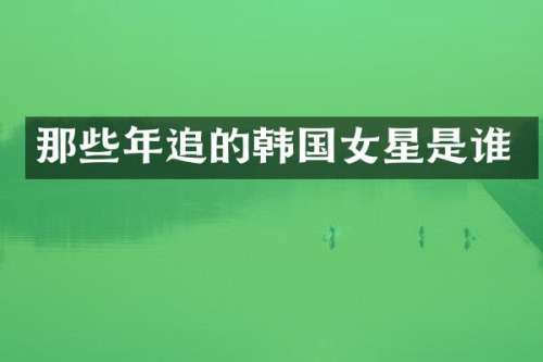 那些年追的韩国女星是谁