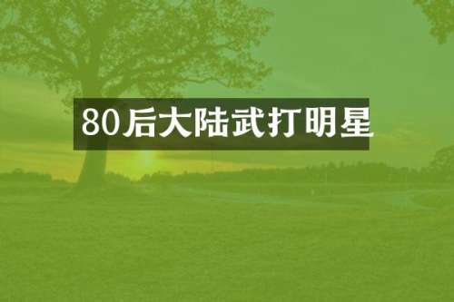 80后大陆武打明星