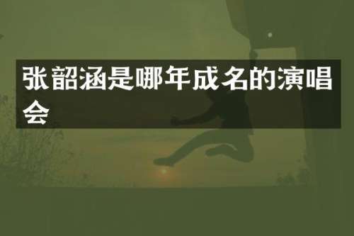 张韶涵是哪年成名的演唱会