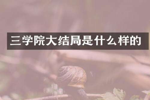 三学院大结局是什么样的