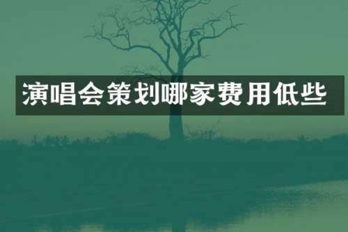 演唱会策划哪家费用低些